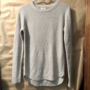 High/low crewneck sweater in tan/beige. This was a stitch fix find, size S
